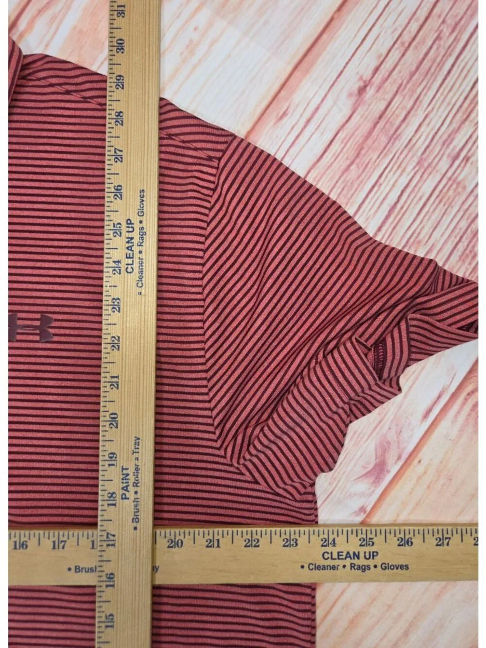 Under Armour Mens Loose Fit HeatGear Polo XL Red Striped Moisture Wicking